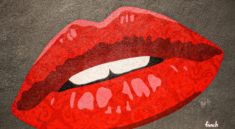 red and black heart shaped textile