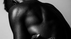 greyscale photo of naked man